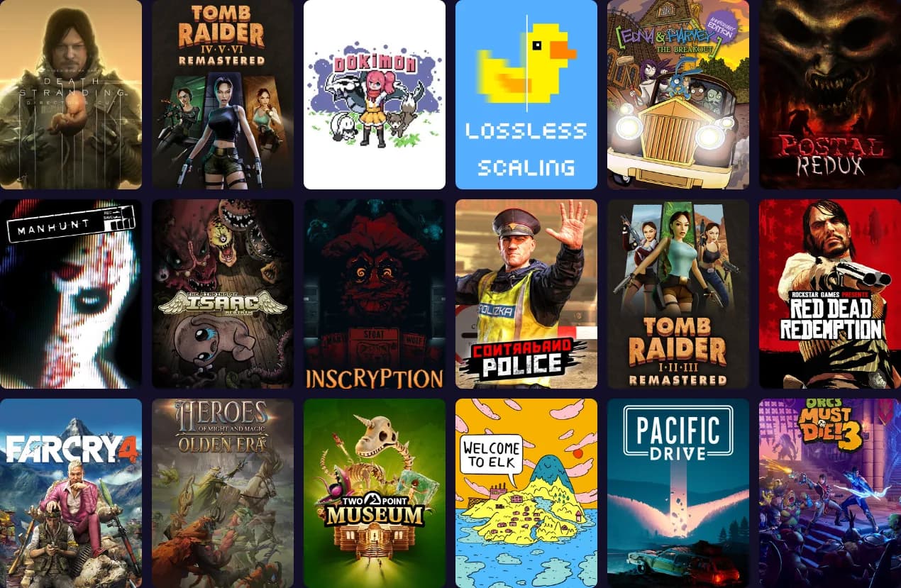 A real Syncnite library, synced from Playnite and browsed in the dashboard